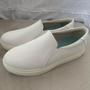 Madison Beige and White Slip-On Sneakers